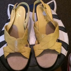 Annie yellow sling back sandals